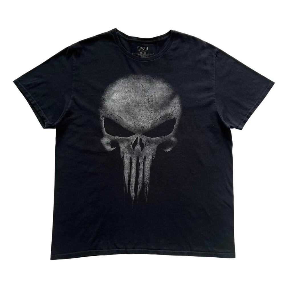 Marvel The Punisher Skull Grunge Cyber Style T-Shirt